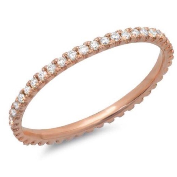 SELLINGOUT⭐️$800 .20 ct Diamond 14K Rose Gold Band - Picture 2 of 2